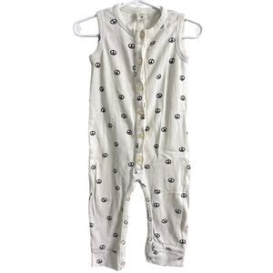 Kate Quinn Sleeveless Button Sport Jumpsuit Tiny Peace Signs Size 12-18 Months